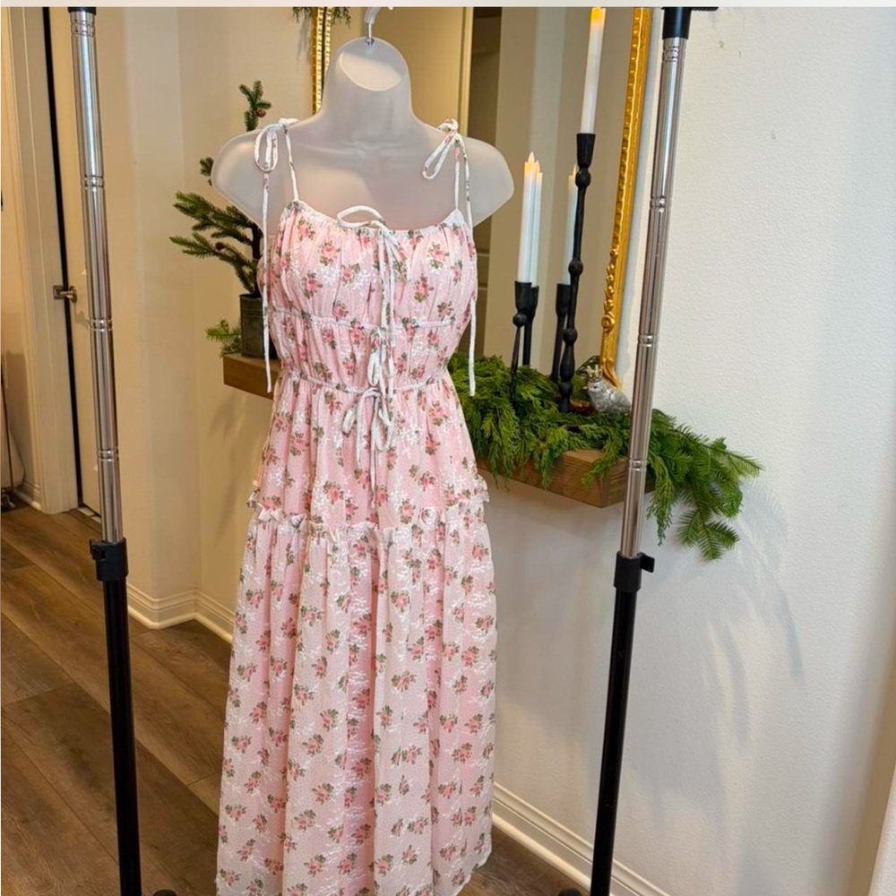 Floral Pink Maxi Dress